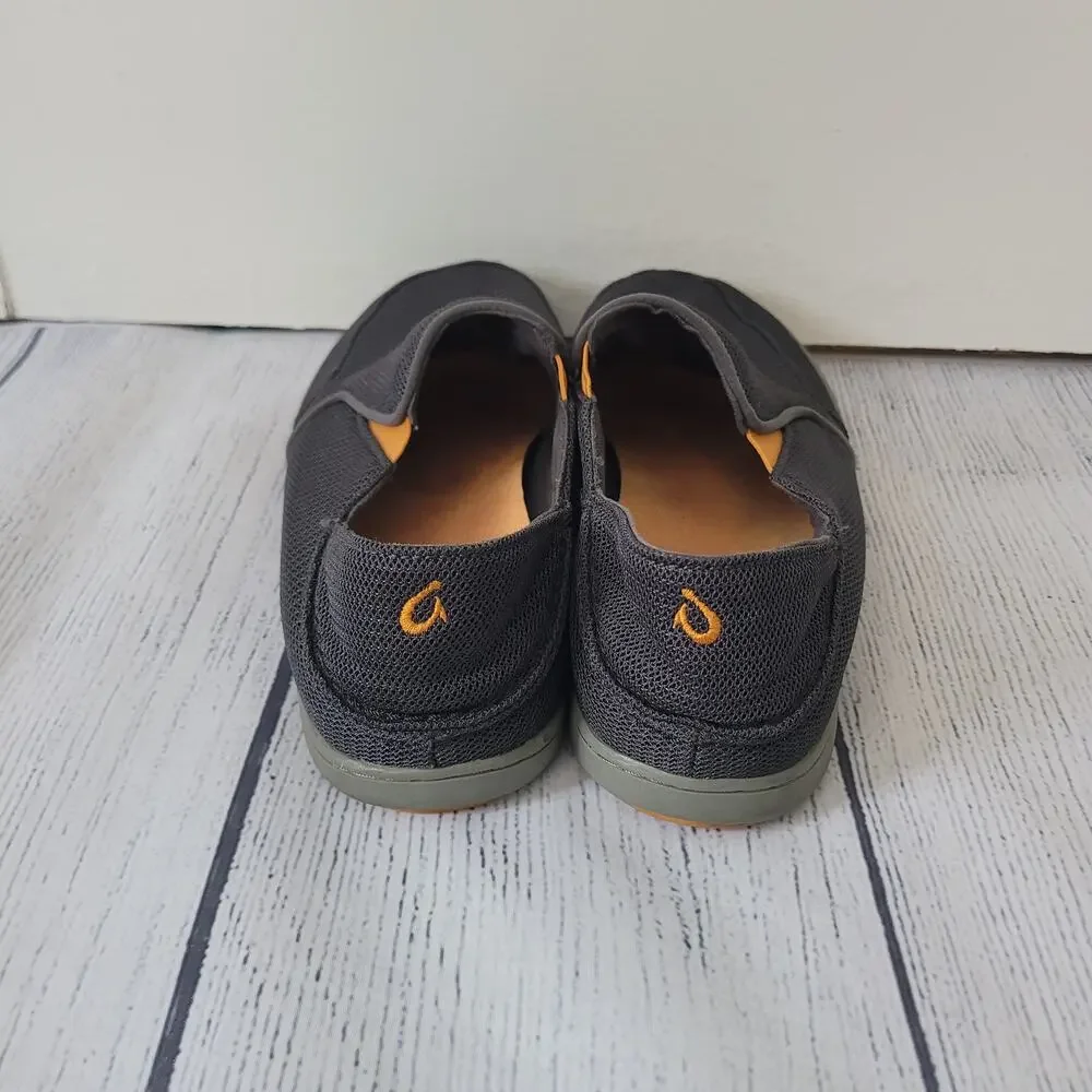 OluKai Size 8	Nohea Mesh Men's Slip On Sneakers Lightweight Breathable‎ Gray